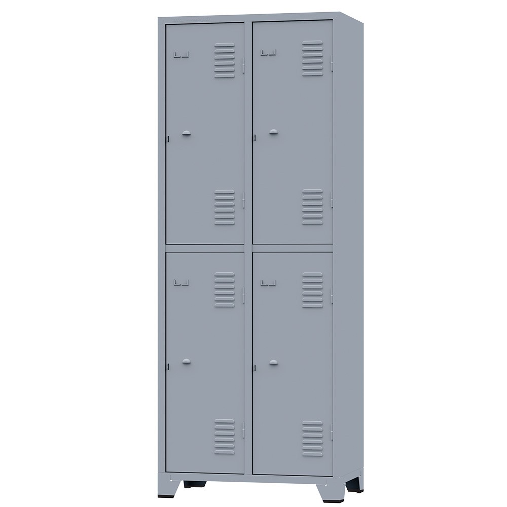 Roupeiro De Aço com 4 Portas Cinza