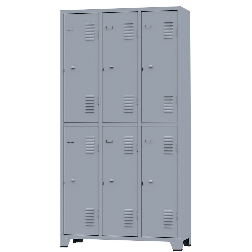 Roupeiro De Aço com 6 Portas Cinza