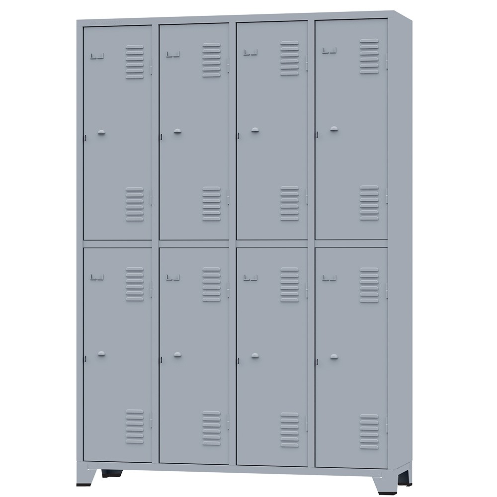 Roupeiro De Aço com 8 Portas Cinza