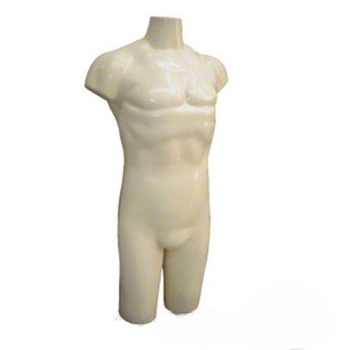 Busto Expositor Masculino Musculoso Bege