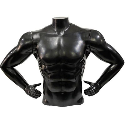 Busto Expositor Masculino de Plástico Strong Preto