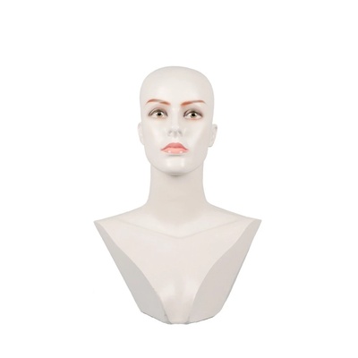 Expositor Cabeça Feminino Chapéu, Peruca E Óculos Mascaras Branco de Plástico