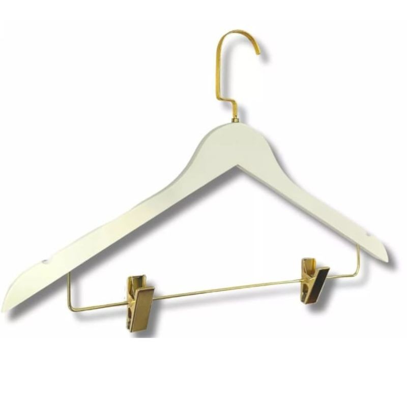Cabide Cabide luxo - Cabide Madeira Branco Dourado Luxo premium ...