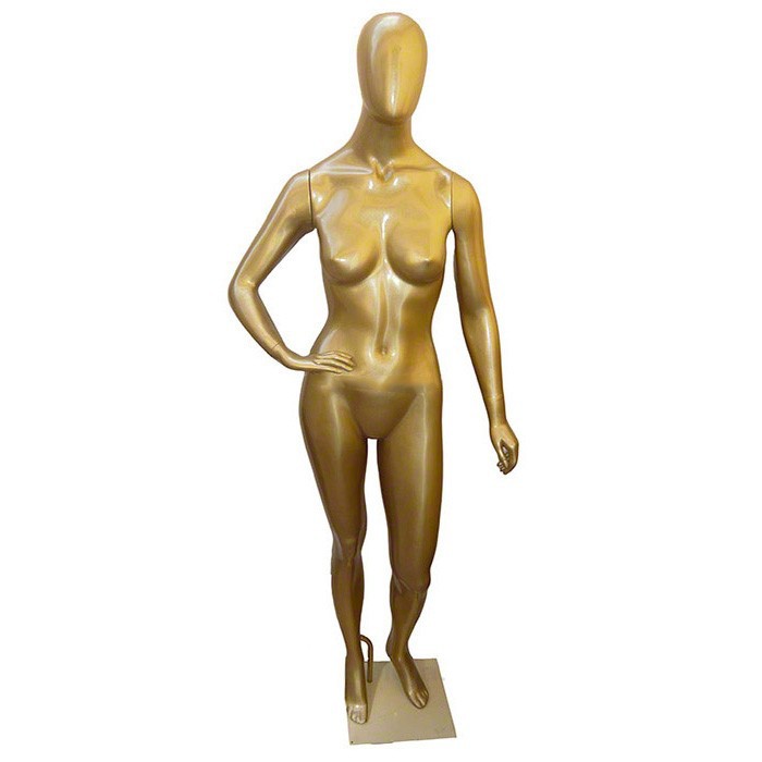 Manequim De Fibra Feminino Com Pose Dourado (Sem Base)
