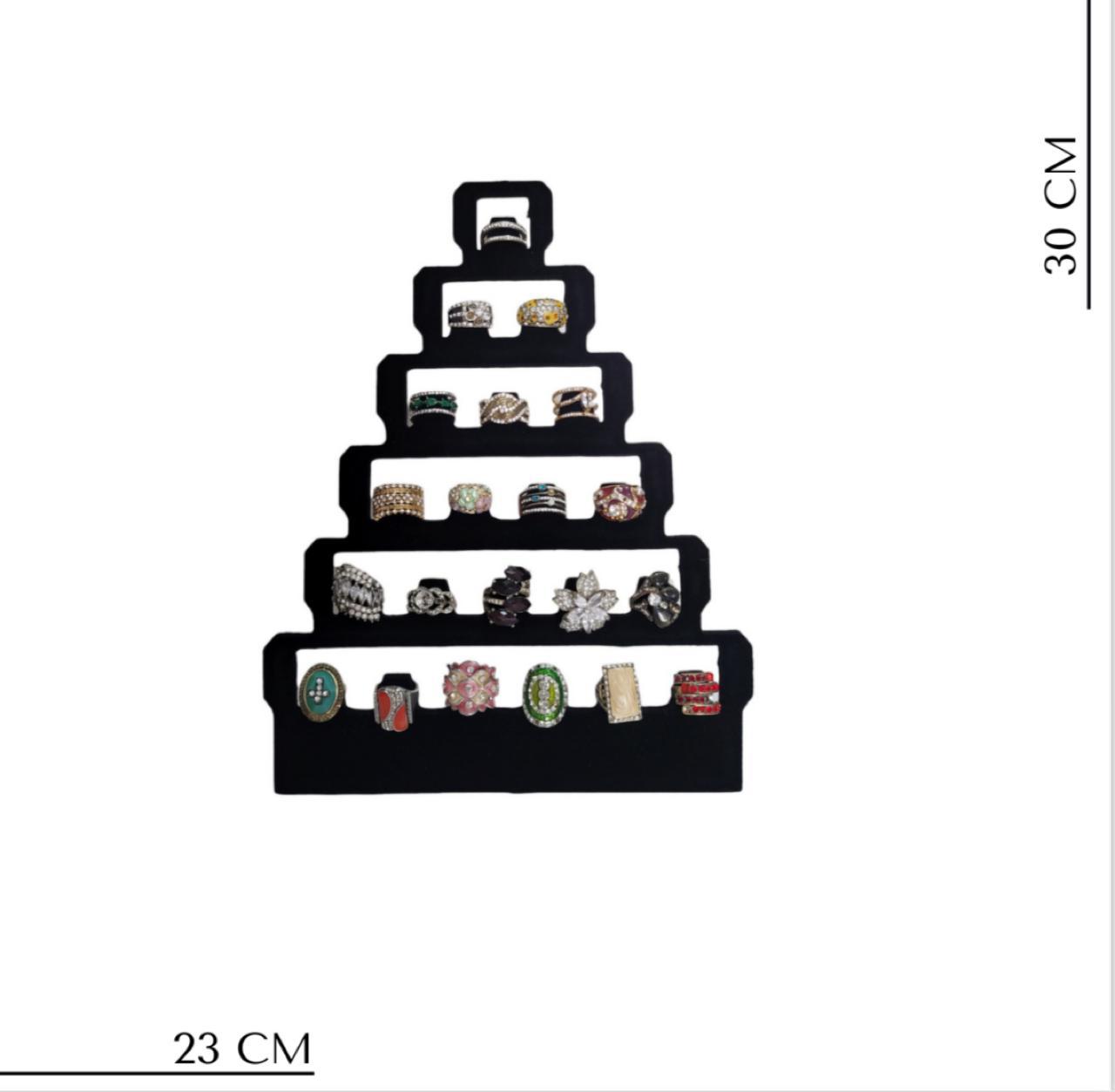 Display Expositor De J�ias Veludo Preto Para Anel Grande