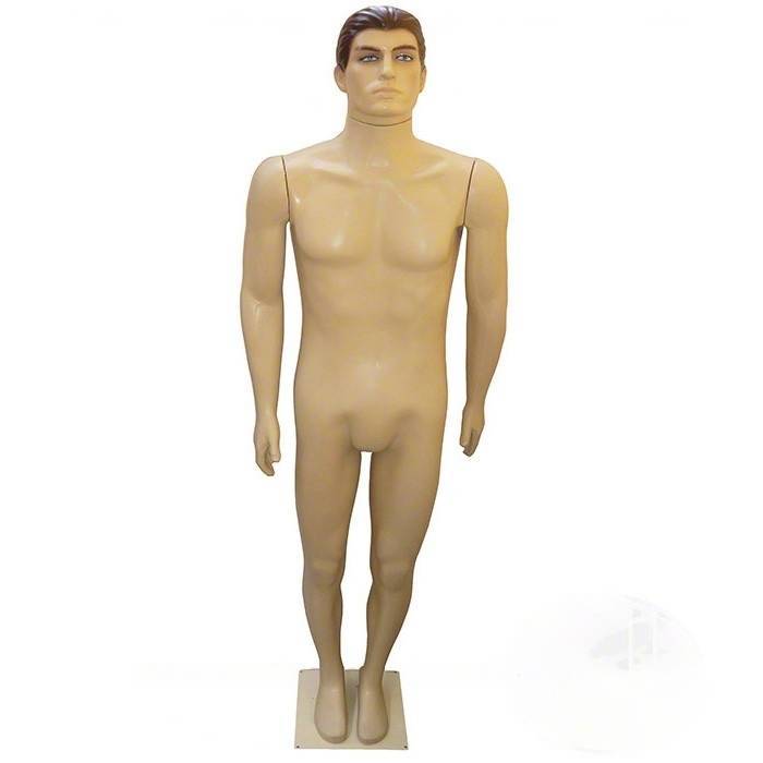 Manequim De Plástico Masculino Reto Bege (Sem Base)