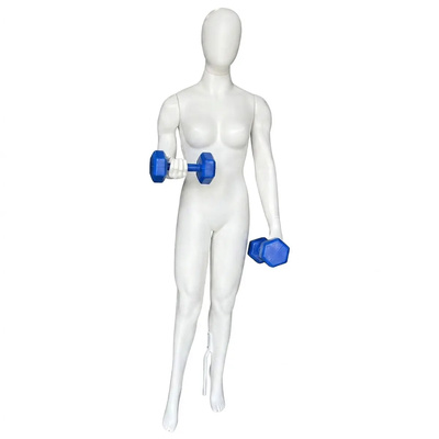 Manequim de Plástico Feminino Strong com Halteres Branco (sem base)