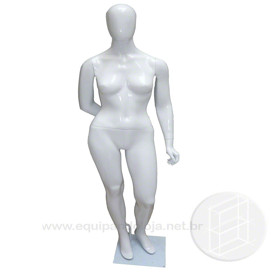 Manequim De Fibra Feminino Com Braço Para Trás Branco (Sem Base)