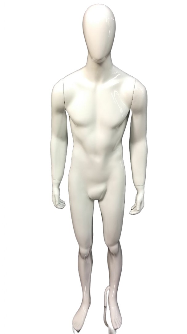 Manequim De Fibra Masculino Reto Branco (Sem Base)