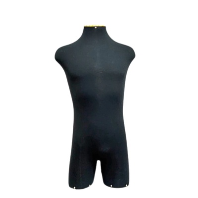Manequim Forrado Busto Costura Masculino Preto Meia Perna