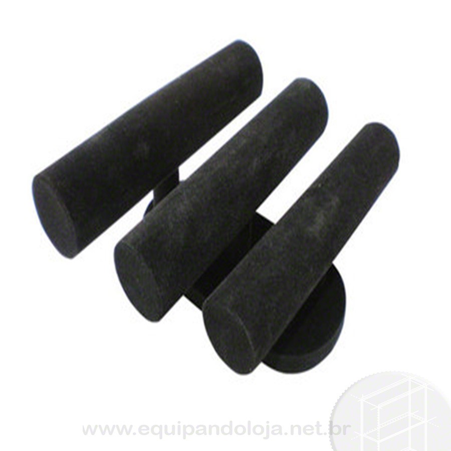 Display Expositor De Jóias Veludo Preto Para Pulseiras Triplo