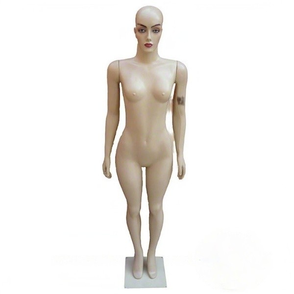 Manequim De Plástico Feminino Três Braços Reto Careca (Sem Base)