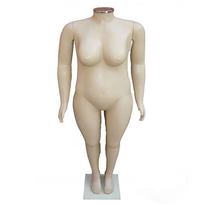 Manequim Feminino Plus Size Sem Cabeça Bege (Sem Base)