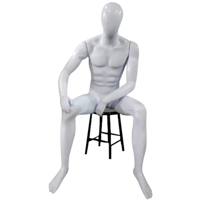 Manequim de Plástico Masculino Sentado Branco