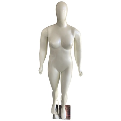 Manequim De Fibra Plus Size GG Pérola com Braços Retos (Sem Base)