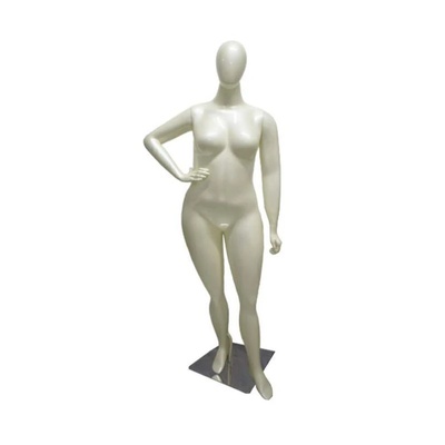 Manequim De Fibra Plus Size GG Pérola com Braços Pose (Sem Base)