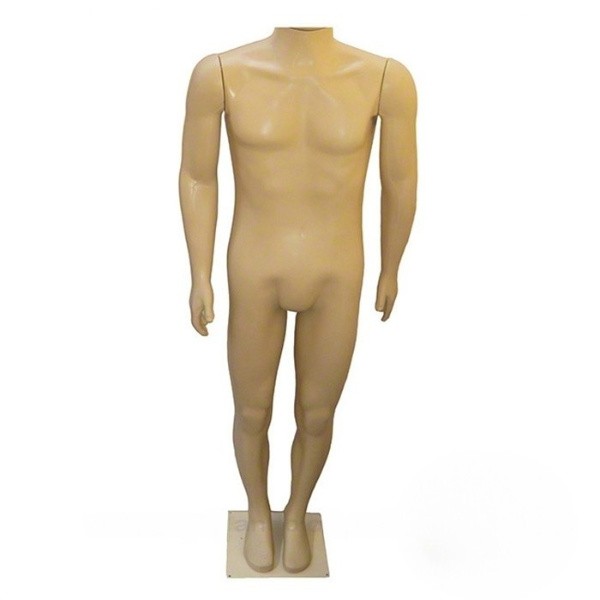 Manequim De Plástico Masculino Sem Cabeça Bege (Sem Base)